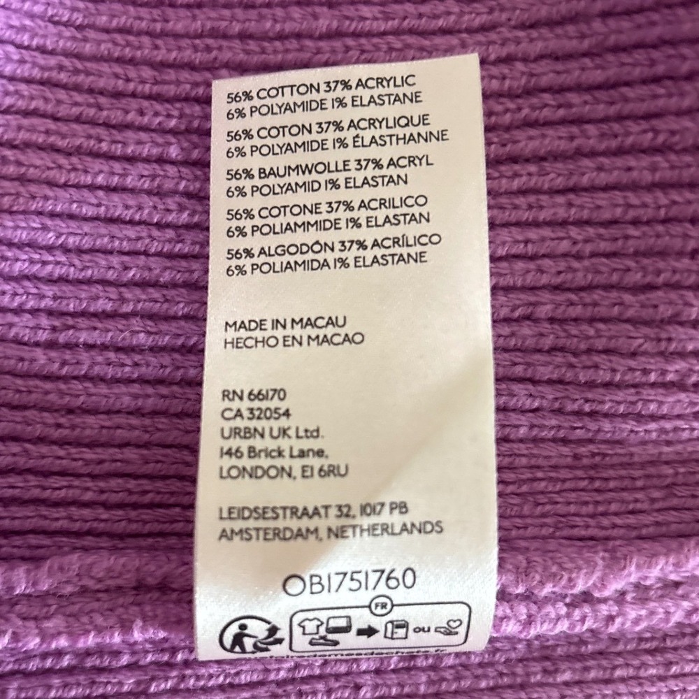 Free People Purple Ribbed V-Neck Cropped Sweater Vest XS OB1751760 - Picture 5 of 8